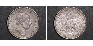 3 Mark 萨克森王国 (1806 - 1918) 銀 弗里德里希·奥古斯特三世 (萨克森国王)