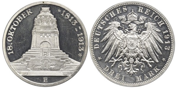 3 Mark 萨克森王国 (1806 - 1918) 銀 