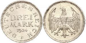 3 Mark 魏瑪共和國 (1919 - 1933) 銀 