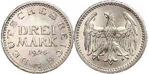 3 Mark 魏瑪共和國 (1919 - 1933) 銀 