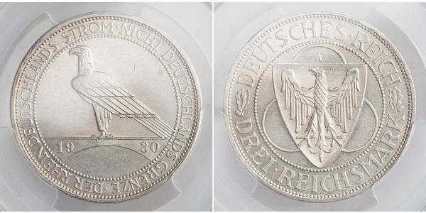 3 Mark 魏瑪共和國 (1919 - 1933) 銀 