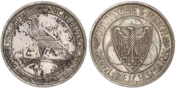 3 Mark 魏瑪共和國 (1919 - 1933) 銀 
