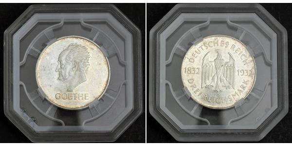 3 Mark 魏瑪共和國 (1919 - 1933) 銀 