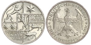 3 Mark / 3 Reichsmark République de Weimar (1918-1933) Argent 