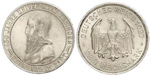 3 Mark / 3 Reichsmark République de Weimar (1918-1933) Argent 