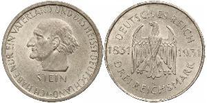 3 Mark / 3 Reichsmark République de Weimar (1918-1933) Argent 