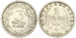 3 Mark / 3 Reichsmark République de Weimar (1918-1933) Argent 