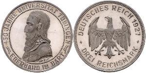 3 Mark / 3 Reichsmark République de Weimar (1918-1933) Argent 