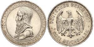 3 Mark / 3 Reichsmark République de Weimar (1918-1933) Argent 