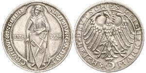 3 Mark / 3 Reichsmark République de Weimar (1918-1933) Argent 