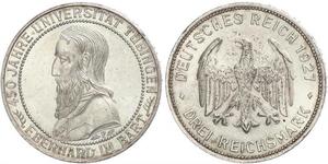 3 Mark / 3 Reichsmark République de Weimar (1918-1933) Argent 