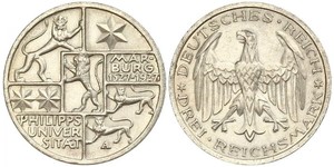 3 Mark / 3 Reichsmark République de Weimar (1918-1933) Argent 