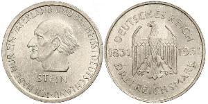 3 Mark / 3 Reichsmark République de Weimar (1918-1933) Argent 