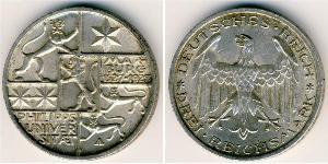 3 Mark / 3 Reichsmark République de Weimar (1918-1933) Argent 