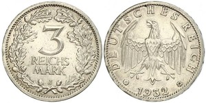 3 Mark / 3 Reichsmark République de Weimar (1918-1933) Argent 