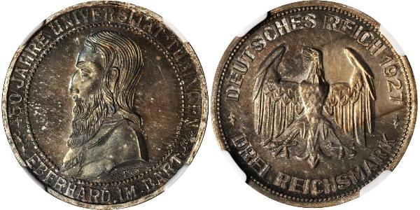 3 Mark / 3 Reichsmark République de Weimar (1918-1933) Argent 