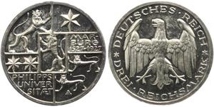 3 Mark / 3 Reichsmark Repubblica di Weimar (1918-1933) Argento 