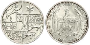 3 Mark / 3 Reichsmark Repubblica di Weimar (1918-1933) Argento 