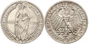 3 Mark / 3 Reichsmark Repubblica di Weimar (1918-1933) Argento 