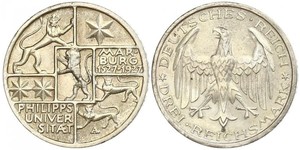 3 Mark / 3 Reichsmark Repubblica di Weimar (1918-1933) Argento 