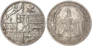 3 Mark / 3 Reichsmark Repubblica di Weimar (1918-1933) Argento 