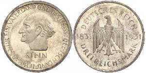 3 Mark / 3 Reichsmark Repubblica di Weimar (1918-1933) Argento 