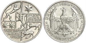 3 Mark / 3 Reichsmark Repubblica di Weimar (1918-1933) Argento 