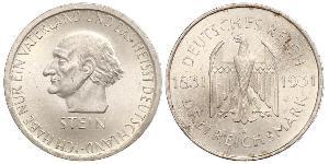 3 Mark / 3 Reichsmark Repubblica di Weimar (1918-1933) Argento 