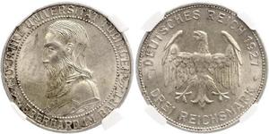 3 Mark / 3 Reichsmark Repubblica di Weimar (1918-1933) Argento 