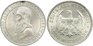 3 Mark / 3 Reichsmark Repubblica di Weimar (1918-1933) Argento 