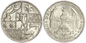 3 Mark / 3 Reichsmark Repubblica di Weimar (1918-1933) Argento 