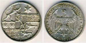3 Mark / 3 Reichsmark Repubblica di Weimar (1918-1933) Argento 