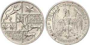 3 Mark / 3 Reichsmark Repubblica di Weimar (1918-1933) Argento 