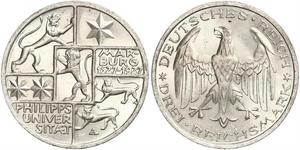 3 Mark / 3 Reichsmark Repubblica di Weimar (1918-1933) Argento 