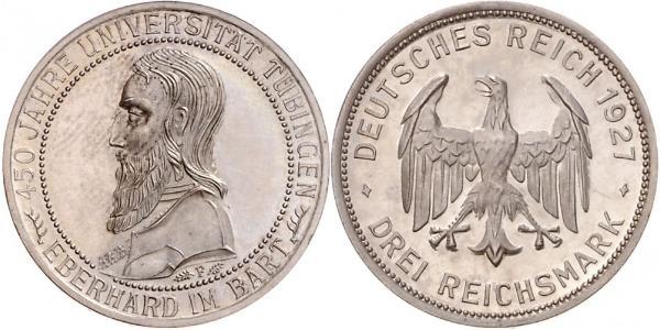 3 Mark / 3 Reichsmark Repubblica di Weimar (1918-1933) Argento 