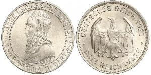 3 Mark / 3 Reichsmark República de Weimar (1918-1933) Plata 