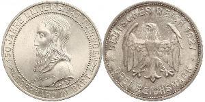 3 Mark / 3 Reichsmark República de Weimar (1918-1933) Plata 