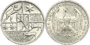 3 Mark / 3 Reichsmark República de Weimar (1918-1933) Plata 