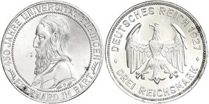 3 Mark / 3 Reichsmark República de Weimar (1918-1933) Plata 