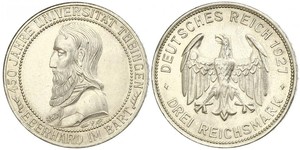 3 Mark / 3 Reichsmark República de Weimar (1918-1933) Plata 