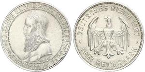 3 Mark / 3 Reichsmark República de Weimar (1918-1933) Plata 