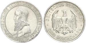 3 Mark / 3 Reichsmark República de Weimar (1918-1933) Plata 