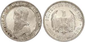 3 Mark / 3 Reichsmark República de Weimar (1918-1933) Plata 