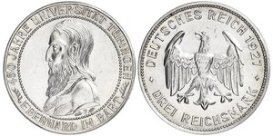 3 Mark / 3 Reichsmark República de Weimar (1918-1933) Plata 