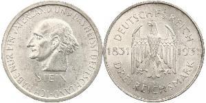 3 Mark / 3 Reichsmark República de Weimar (1918-1933) Plata 