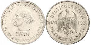 3 Mark / 3 Reichsmark República de Weimar (1918-1933) Plata 