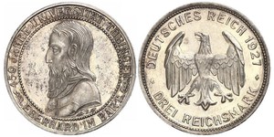 3 Mark / 3 Reichsmark República de Weimar (1918-1933) Plata 