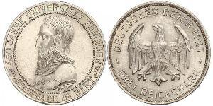 3 Mark / 3 Reichsmark República de Weimar (1918-1933) Plata 