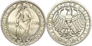 3 Mark / 3 Reichsmark República de Weimar (1918-1933) Plata 