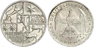 3 Mark / 3 Reichsmark República de Weimar (1918-1933) Plata 